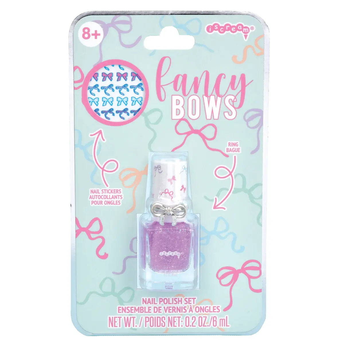 Iscream Fancy Bows Nail Polish Ring Set