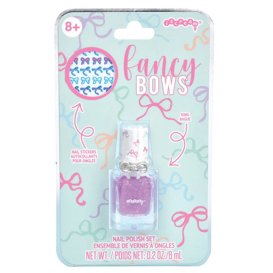 Iscream Fancy Bows Nail Polish Ring Set