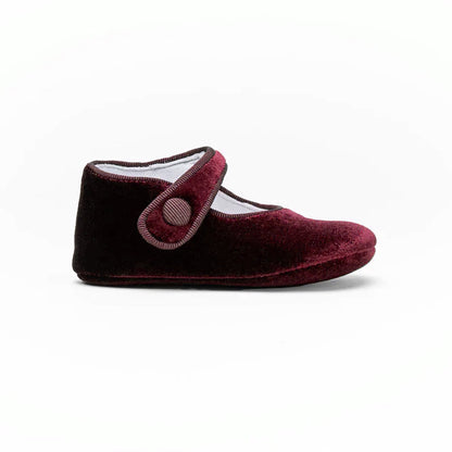 Children Chic My-First Velvet Mary Janes in Burgundy