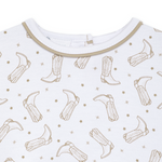 Magnolia Baby Darling Cowboy Boots Printed Bubble- Ivory