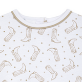Magnolia Baby Darling Cowboy Boots Printed Bubble- Ivory