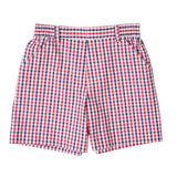 Plaid Seersucker Fake Fly Shorts