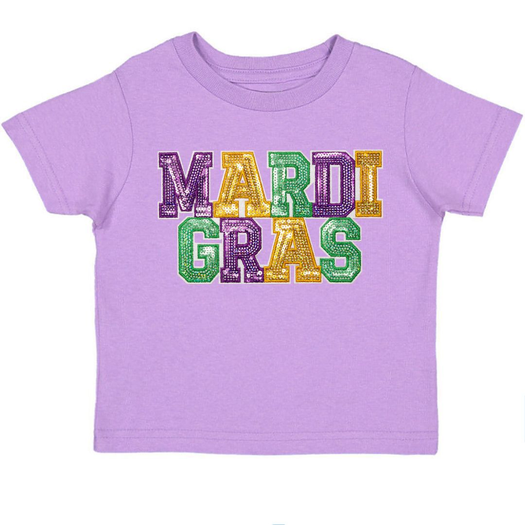 Sweet Wink Mardi Gras Patch Short Sleeve T-Shirt - Lavender