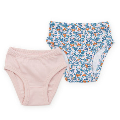 Lila and Hayes Lauren Girls' Underwear Set - Autumn Blooms/Light Pink