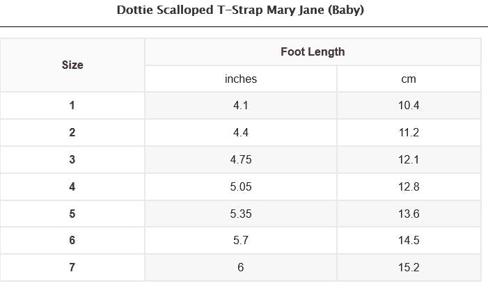 L'Amour Dottie Scalloped T-Strap Mary Jane- Baby