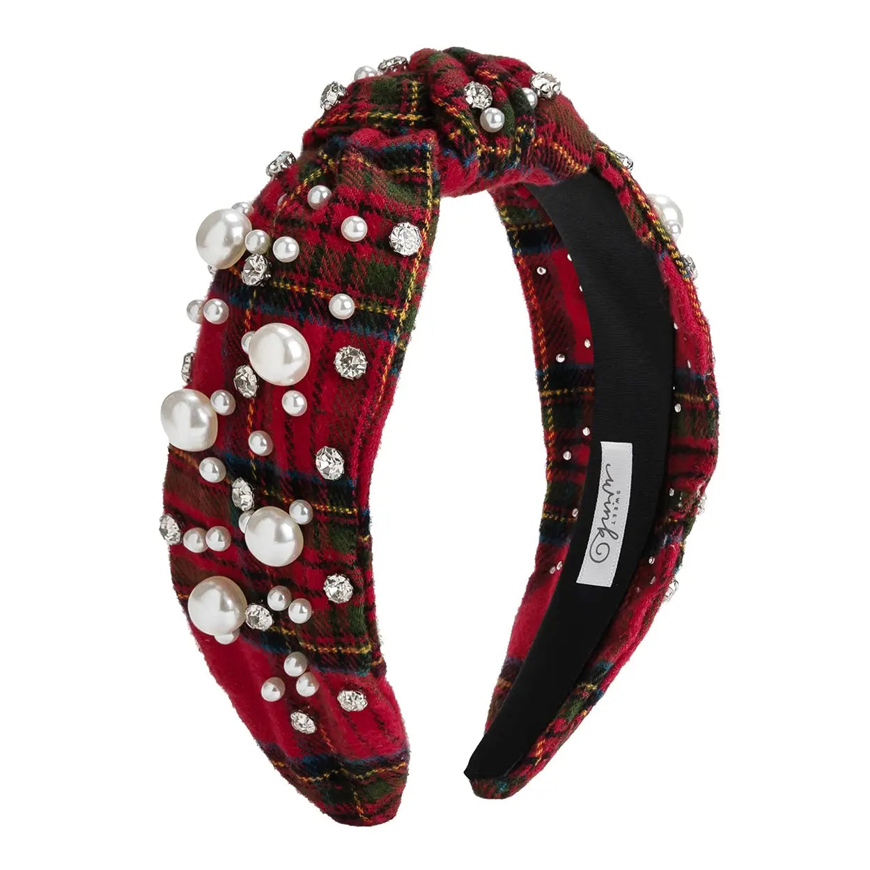 Sweet Wink Christmas Tartan Pearl Headband