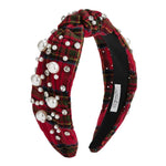 Sweet Wink Christmas Tartan Pearl Headband