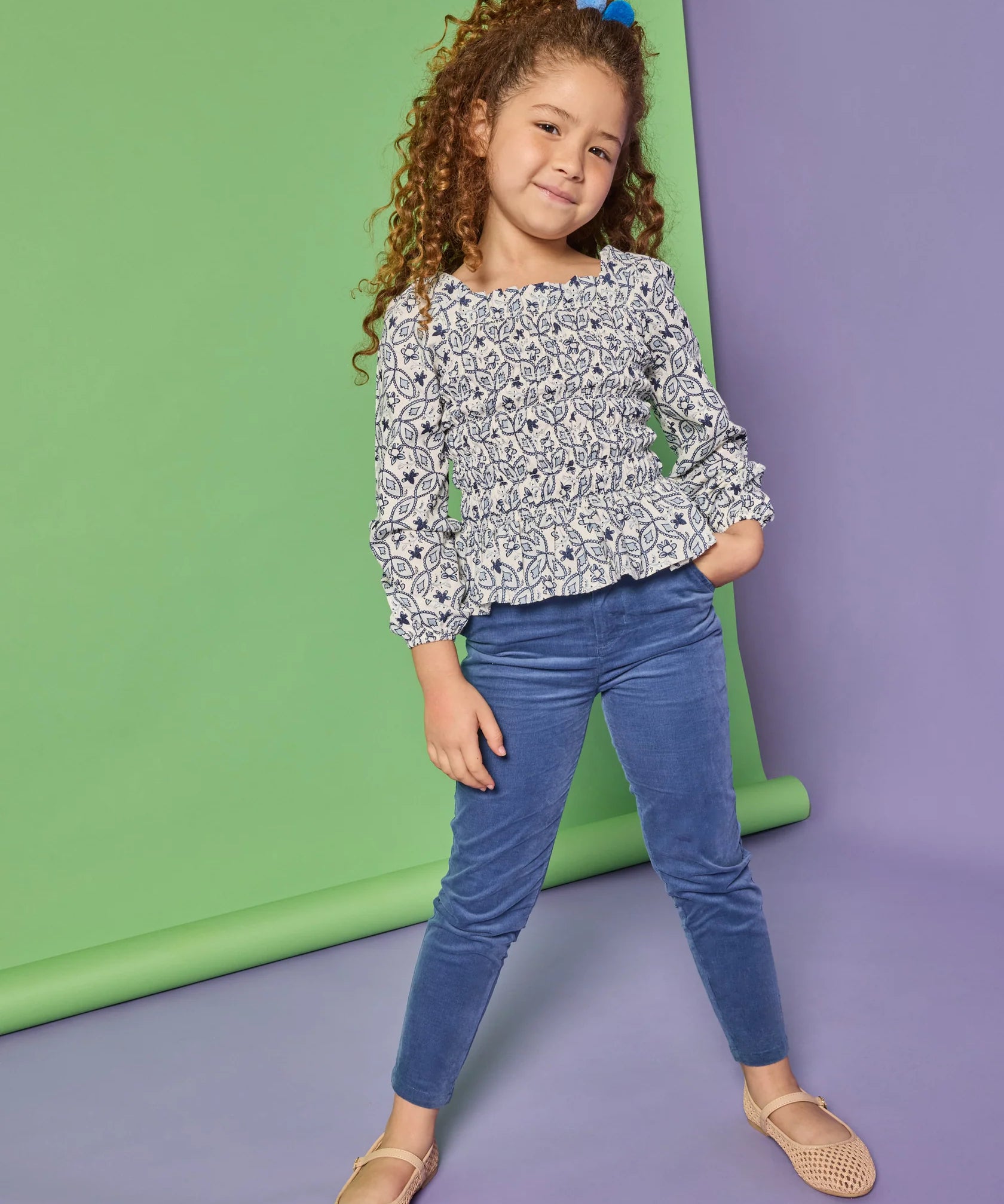 Bisby Long Sleeve India Top- Islington Indigo
