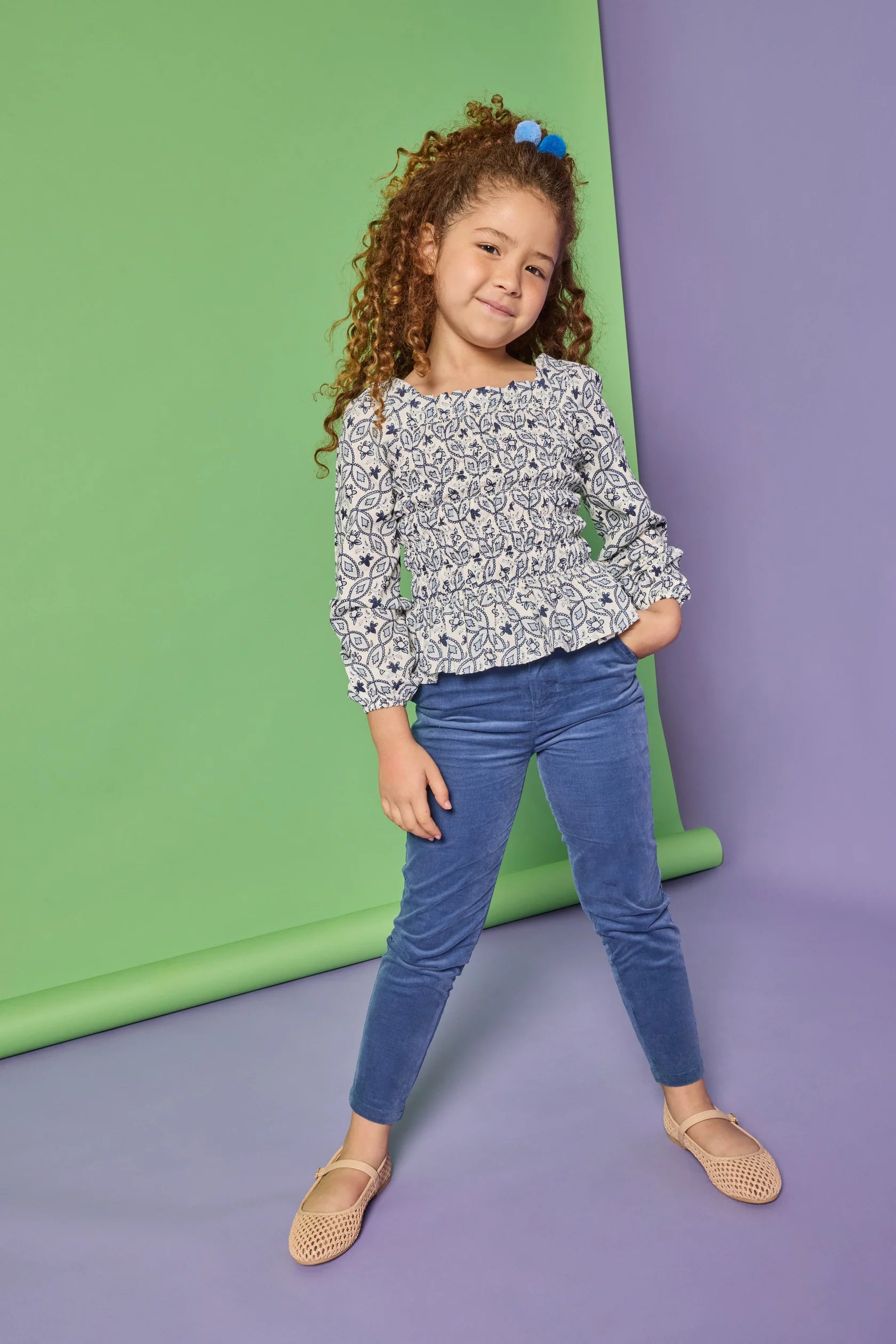 Bisby Long Sleeve India Top- Islington Indigo