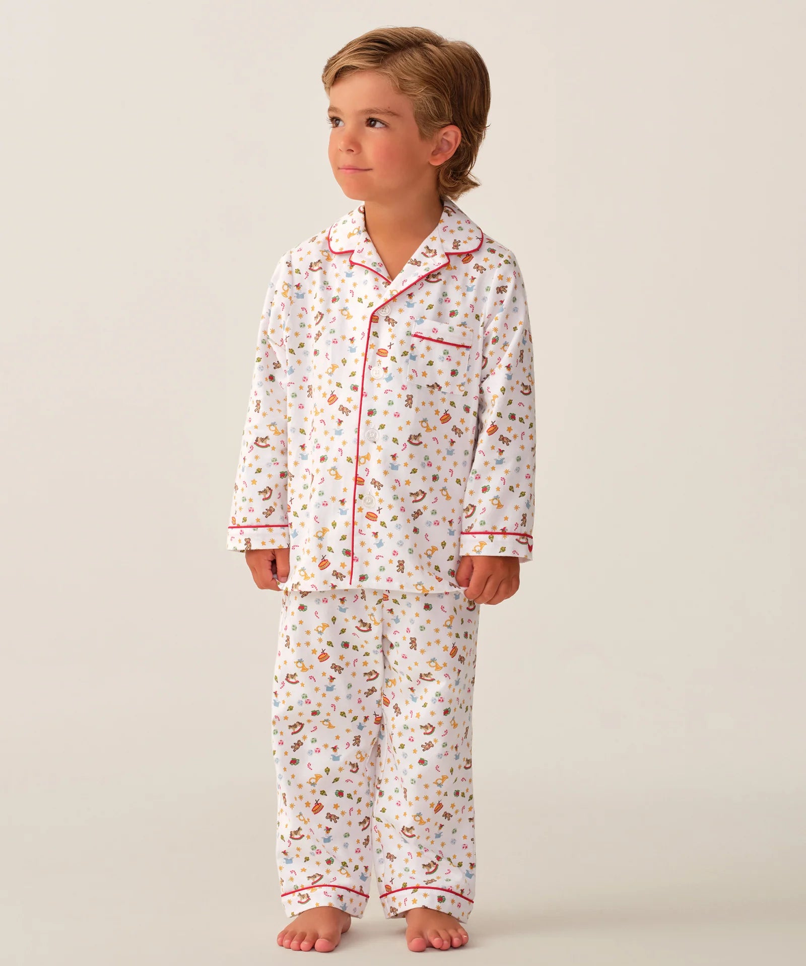 Petite Plume Santa's Workshop Twill Children's Pajama Set