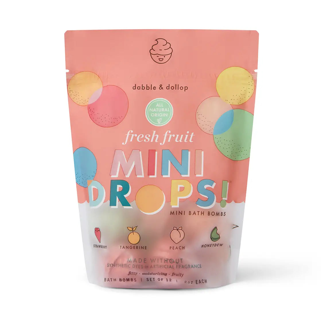 Dabble & Dollop Mini Drops Bath Bombs- Fresh Fruit