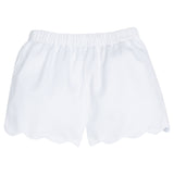 Little English Scallop Short - White Twill