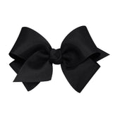Small Grosgrain Hair Bow with Center Knot - Black