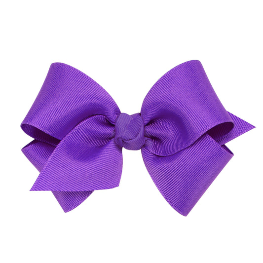Small Grosgrain Hair Bow with Center Knot - Delphinium