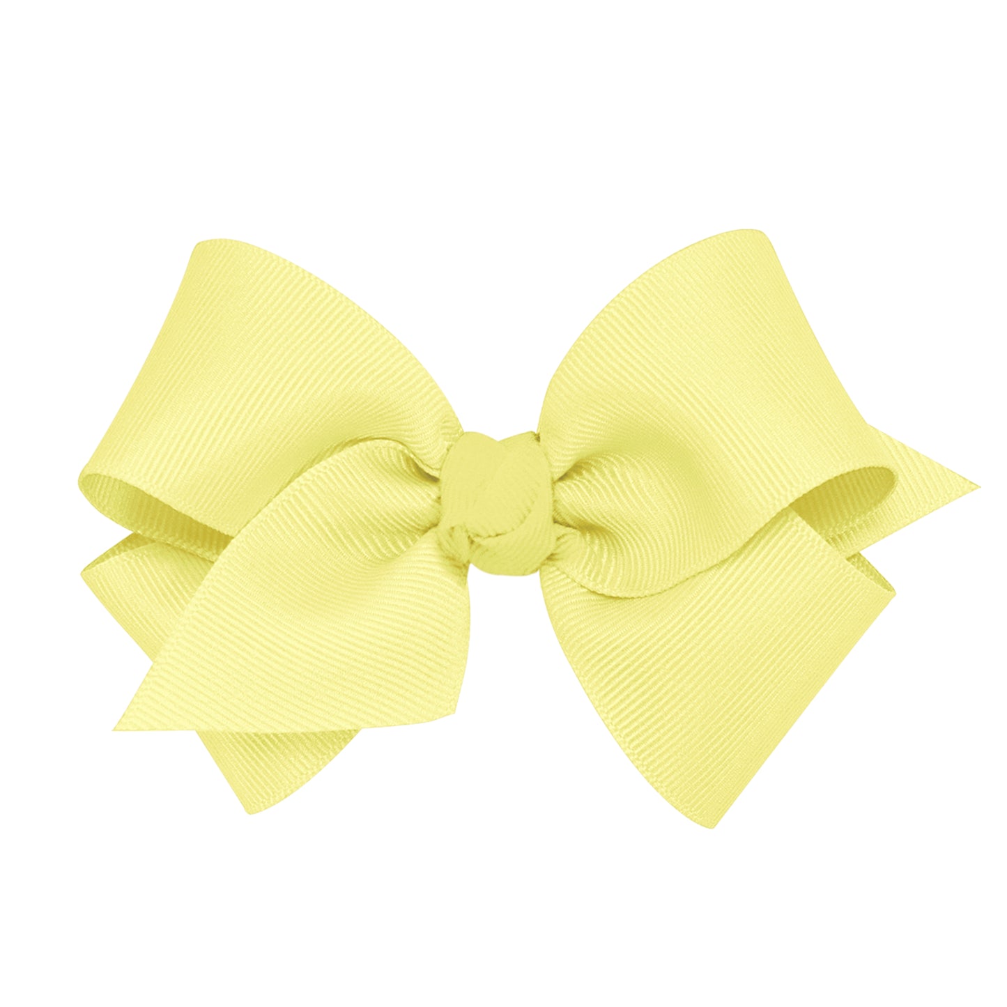 Small Grosgrain Hair Bow with Center Knot - Light Yellow