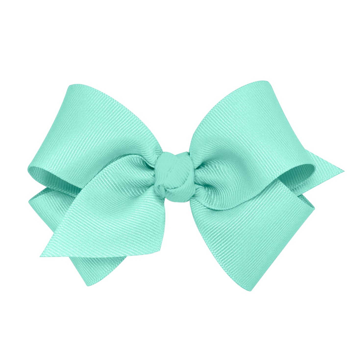 Small Grosgrain Hair Bow with Center Knot - New Aqua