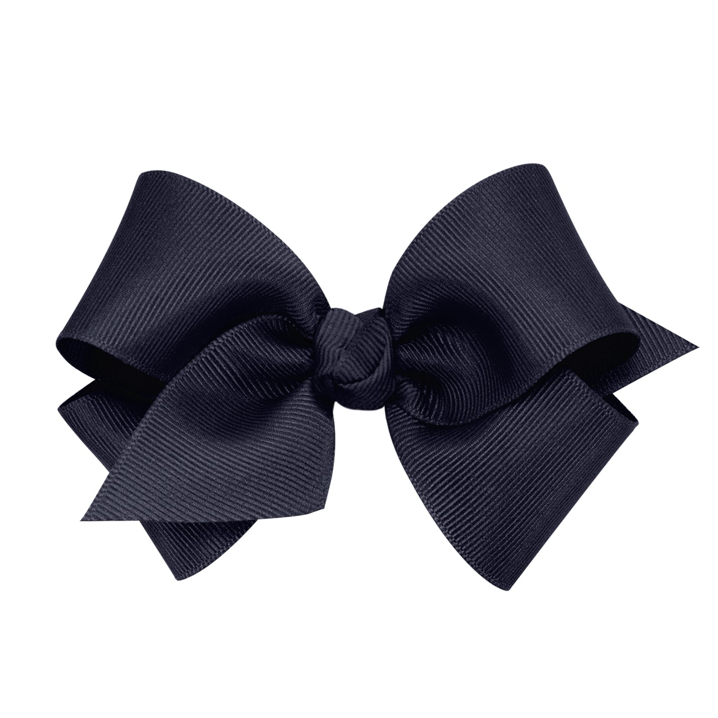 Small Grosgrain Hair Bow with Center Knot - Navy