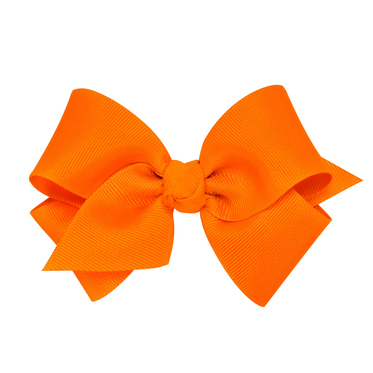 Small Grosgrain Hair Bow with Center Knot - Orange