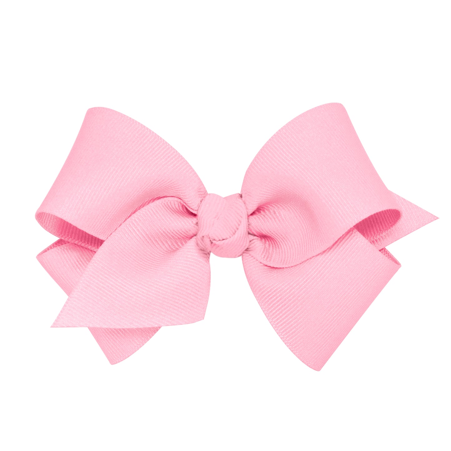 Small Grosgrain Hair Bow with Center Knot - Pearl Pink