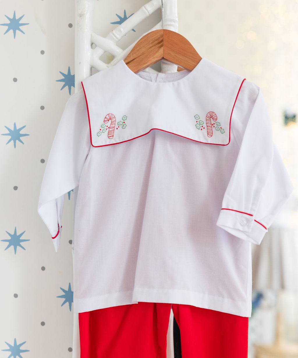 Boy's Candy Cane Two Piece Pants Set