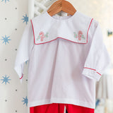 Boy's Candy Cane Two Piece Pants Set