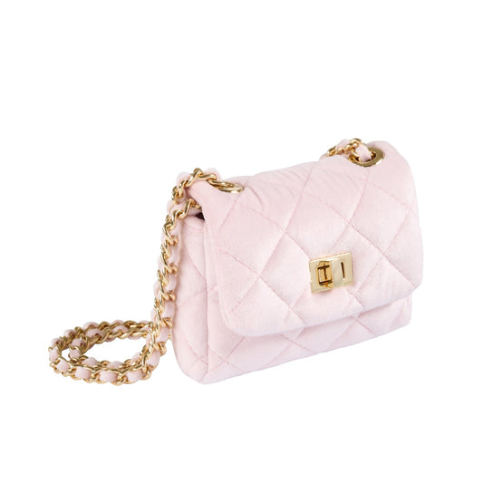 Milledeux Small Velvet Bag- Pink