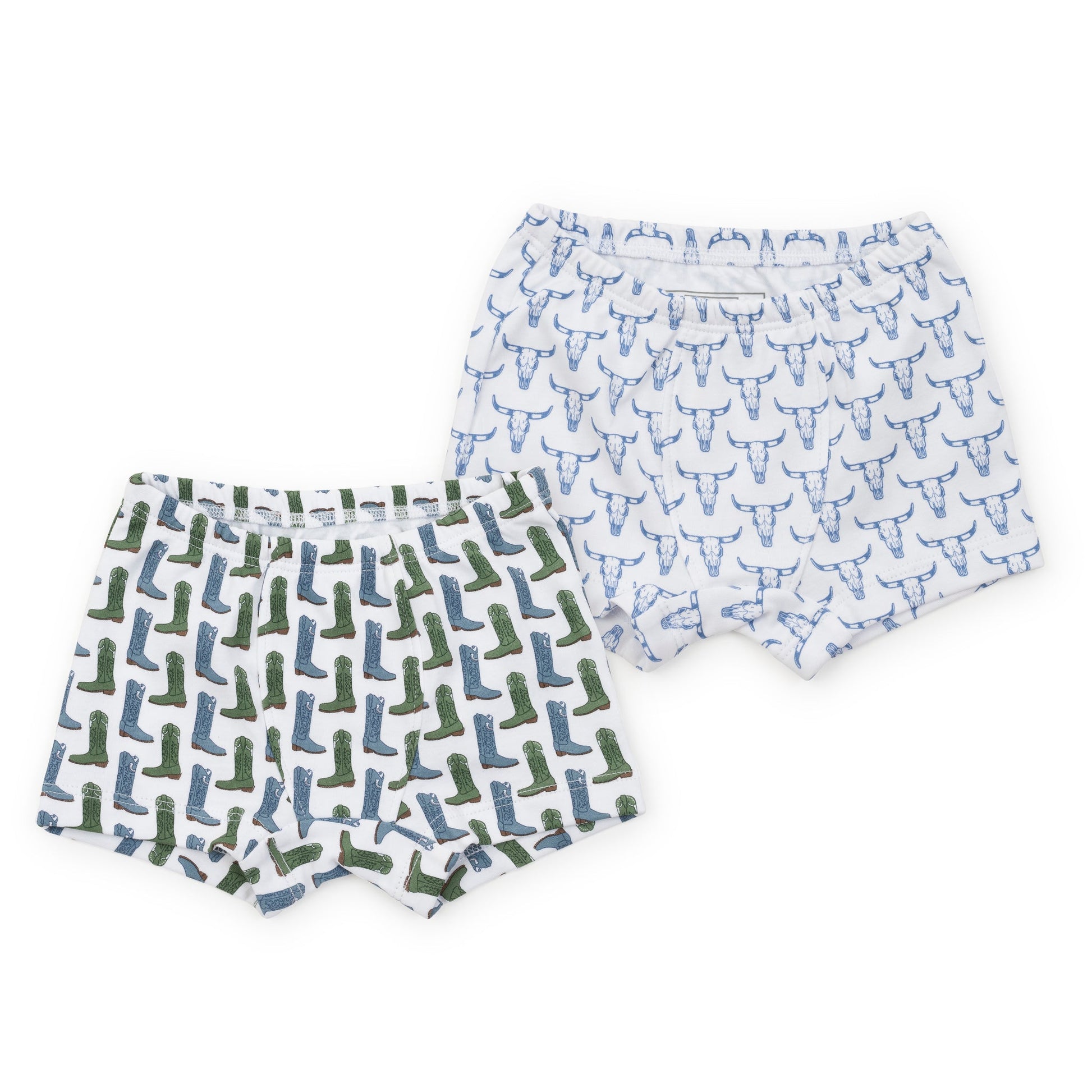 Lila and Hayes James Boys' Underwear Set - Cowboy Boots/Steer