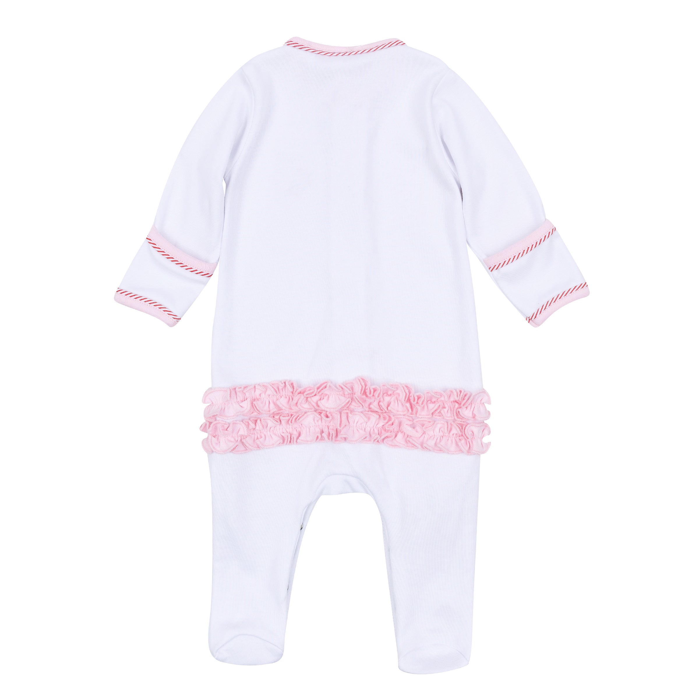 Magnolia Baby Jolly Ribbon Embroidered Ruffle Footie