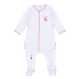 Magnolia Baby Jolly Ribbon Embroidered Ruffle Footie
