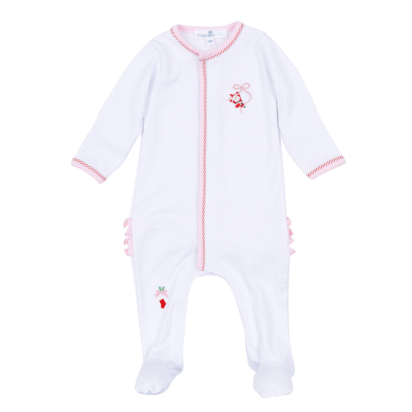 Jolly Ribbon Embroidered Ruffle Footie