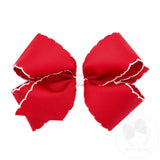 Wee Ones King Moonstitch Bow - Red with White