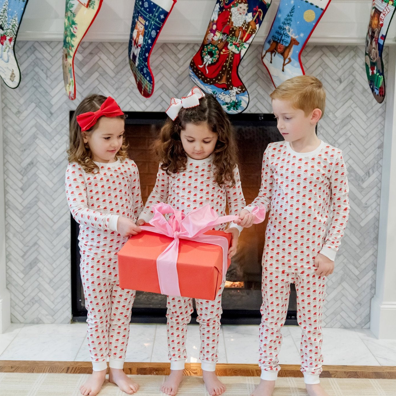 Lila and Hayes Grayson Pajama Pant Set - Whimsical Santa