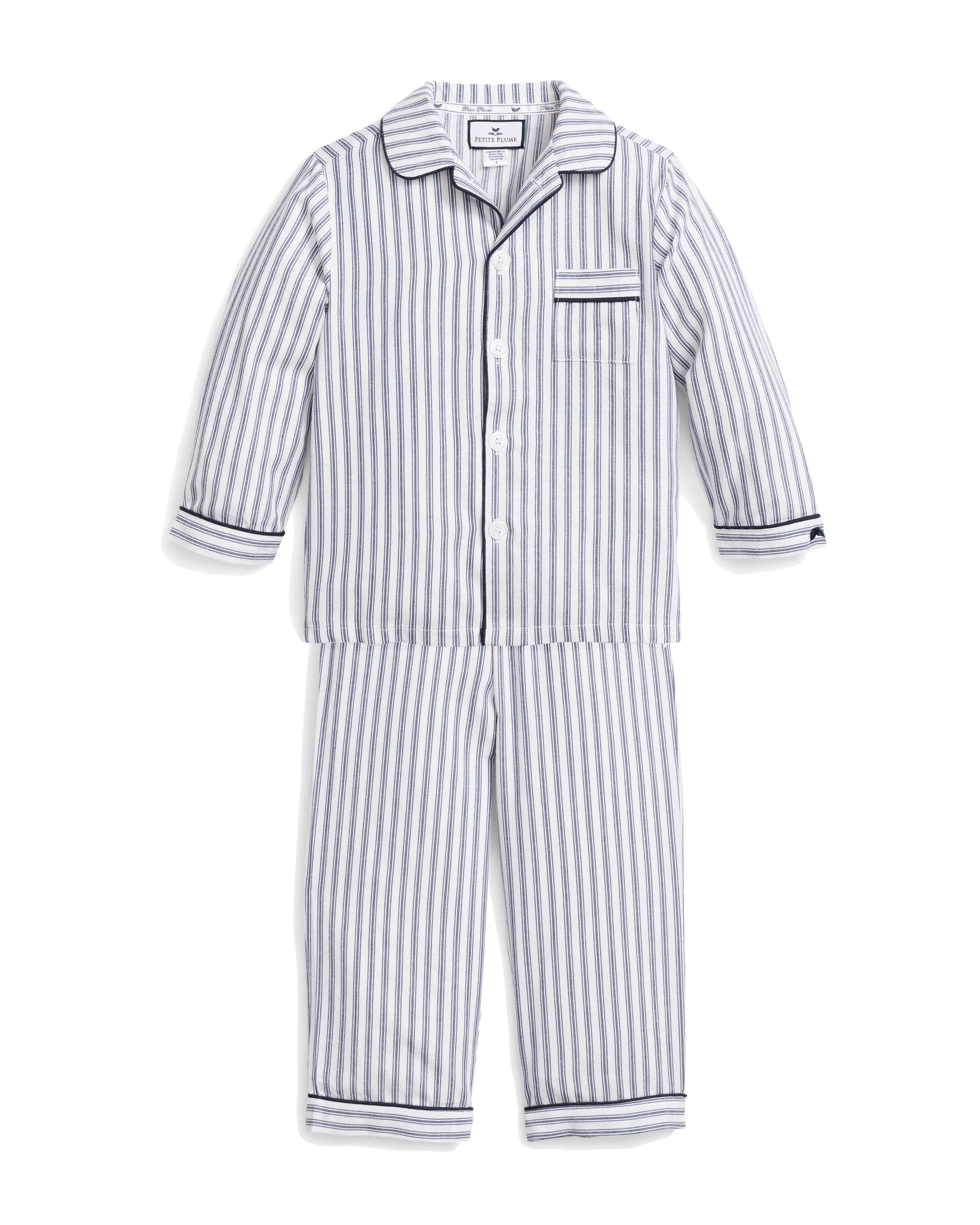 Petite Plume Navy French Ticking Pajama Set