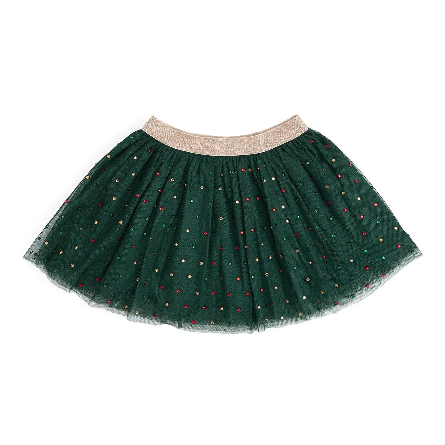Sweet Wink Emerald Rhinestone Christmas Tutu