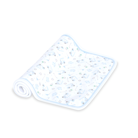 Magnolia Baby Little Golfer Printed Burp Cloth- Light Blue
