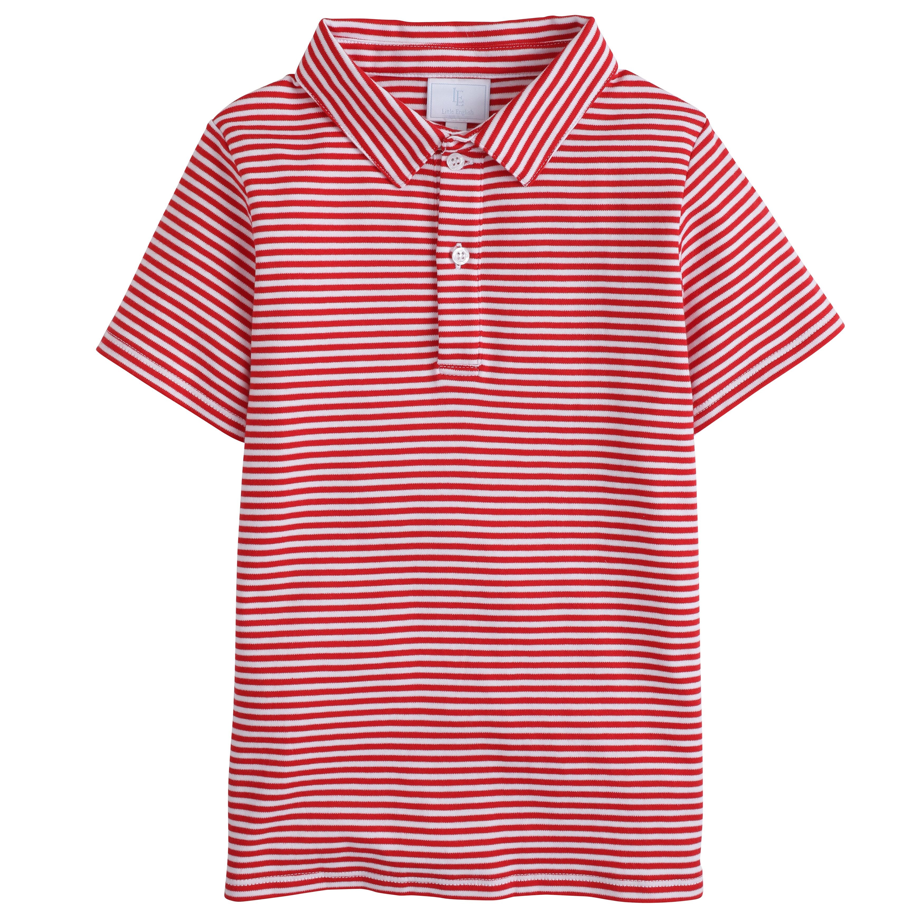 Little English Short Sleeve Polo - Red Stripe