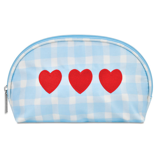 Iscream Gingham Hearts Oval Cosmetic Bag