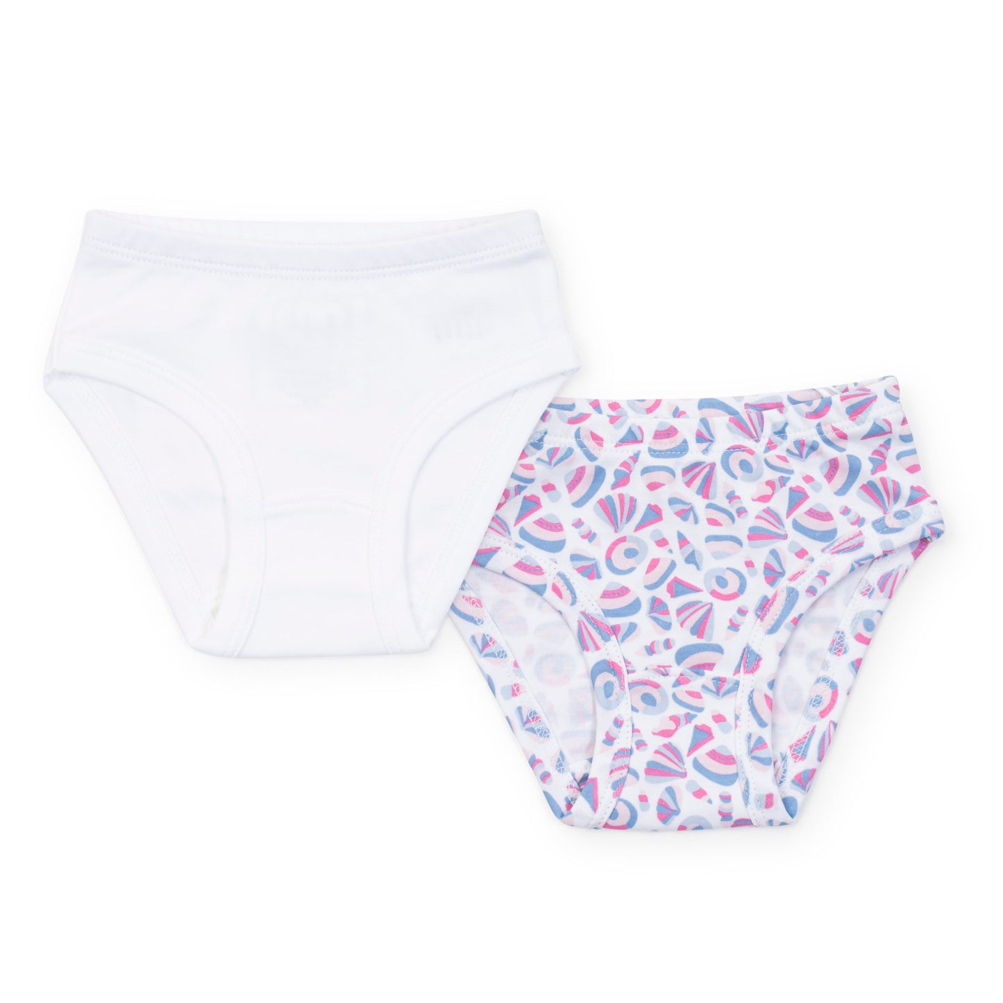 Lila and Hayes Lauren Girls' Underwear Set - Seashells on the Seashore/White