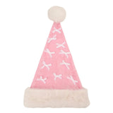 Packed Party Pink Velvet and Bows Santa Hat