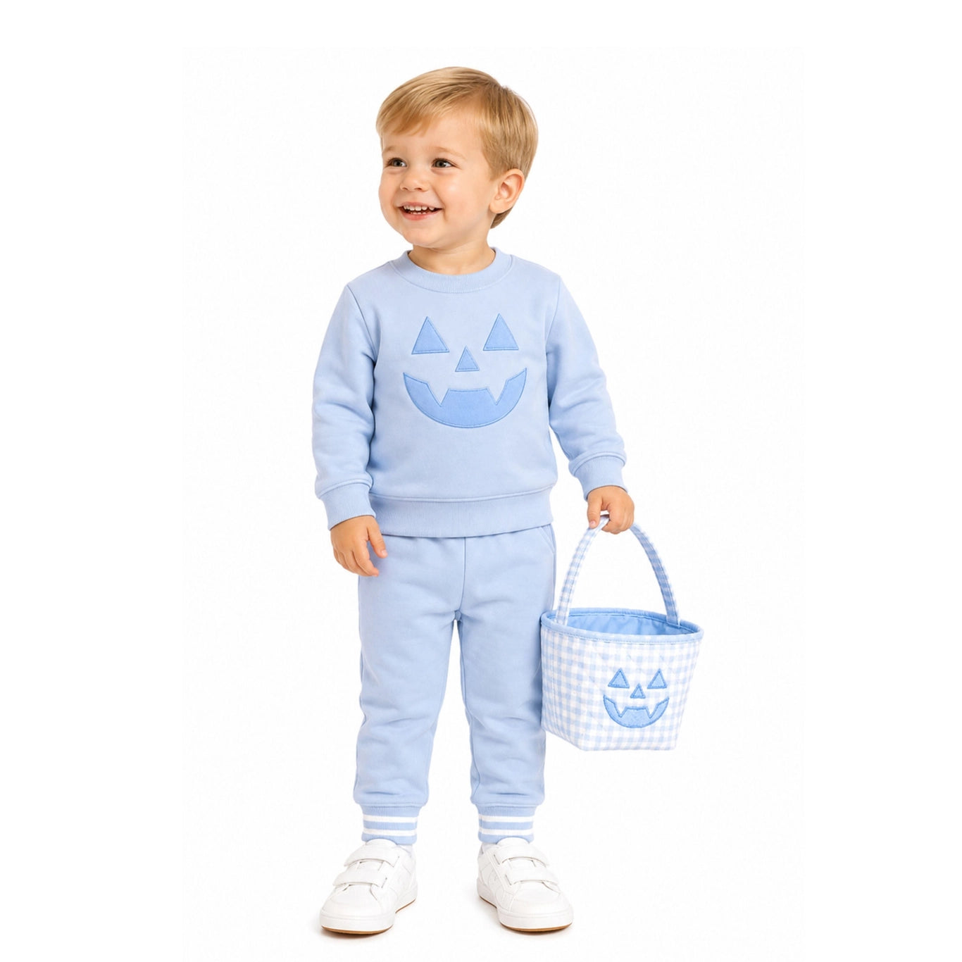 Bits & Bows Jack-O-Lantern Sweatshirt- Blue