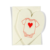 Letterpress Mini Heart Onesie Greeting Card