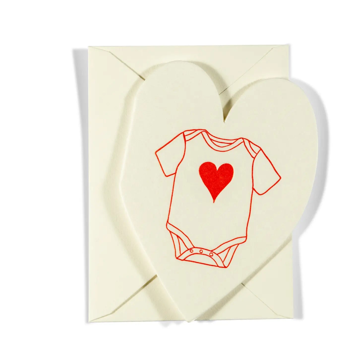 Letterpress Mini Heart Onesie Greeting Card