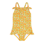 Minnow Girls Marigold Floral Crossback One Piece