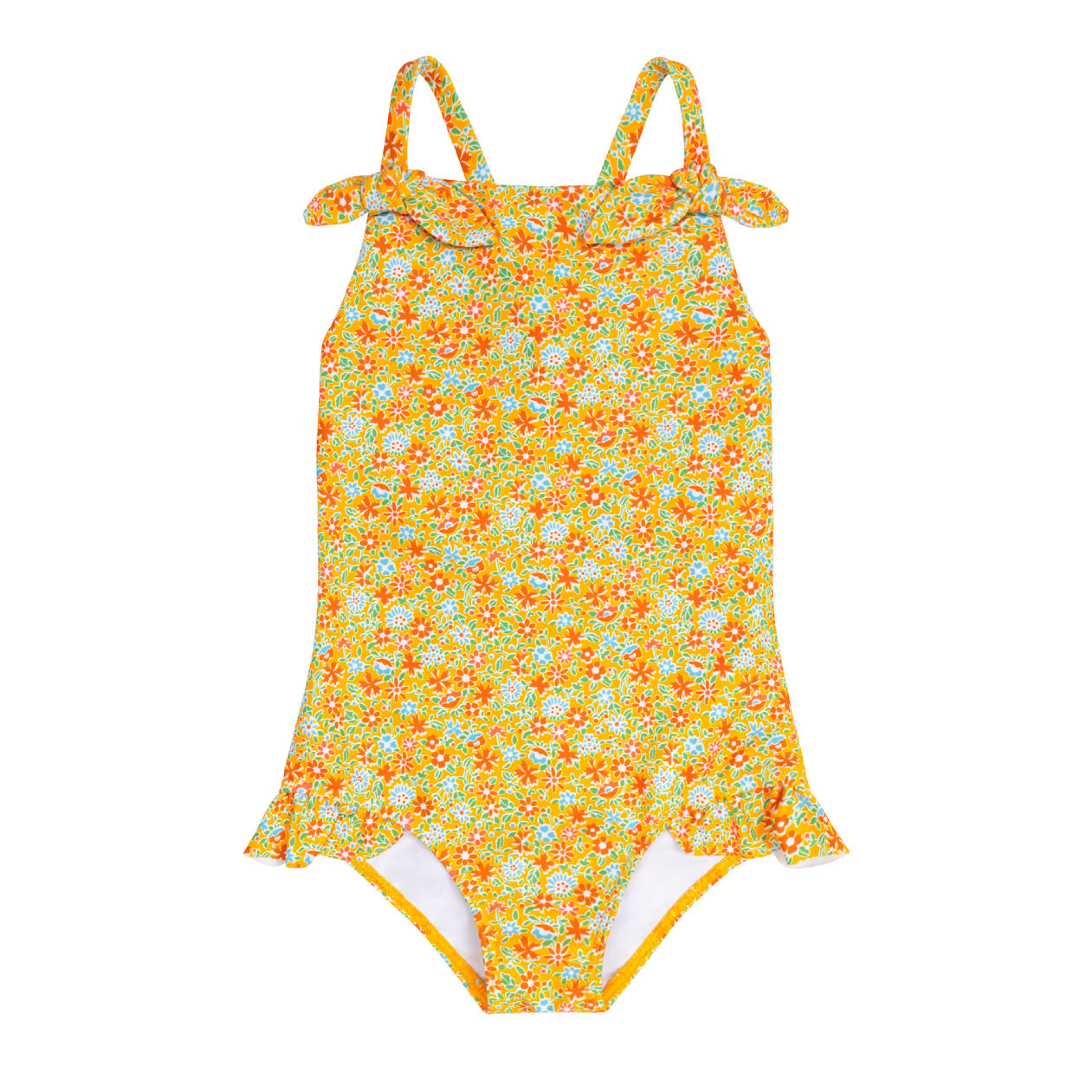 Minnow Girls Marigold Floral Crossback One Piece