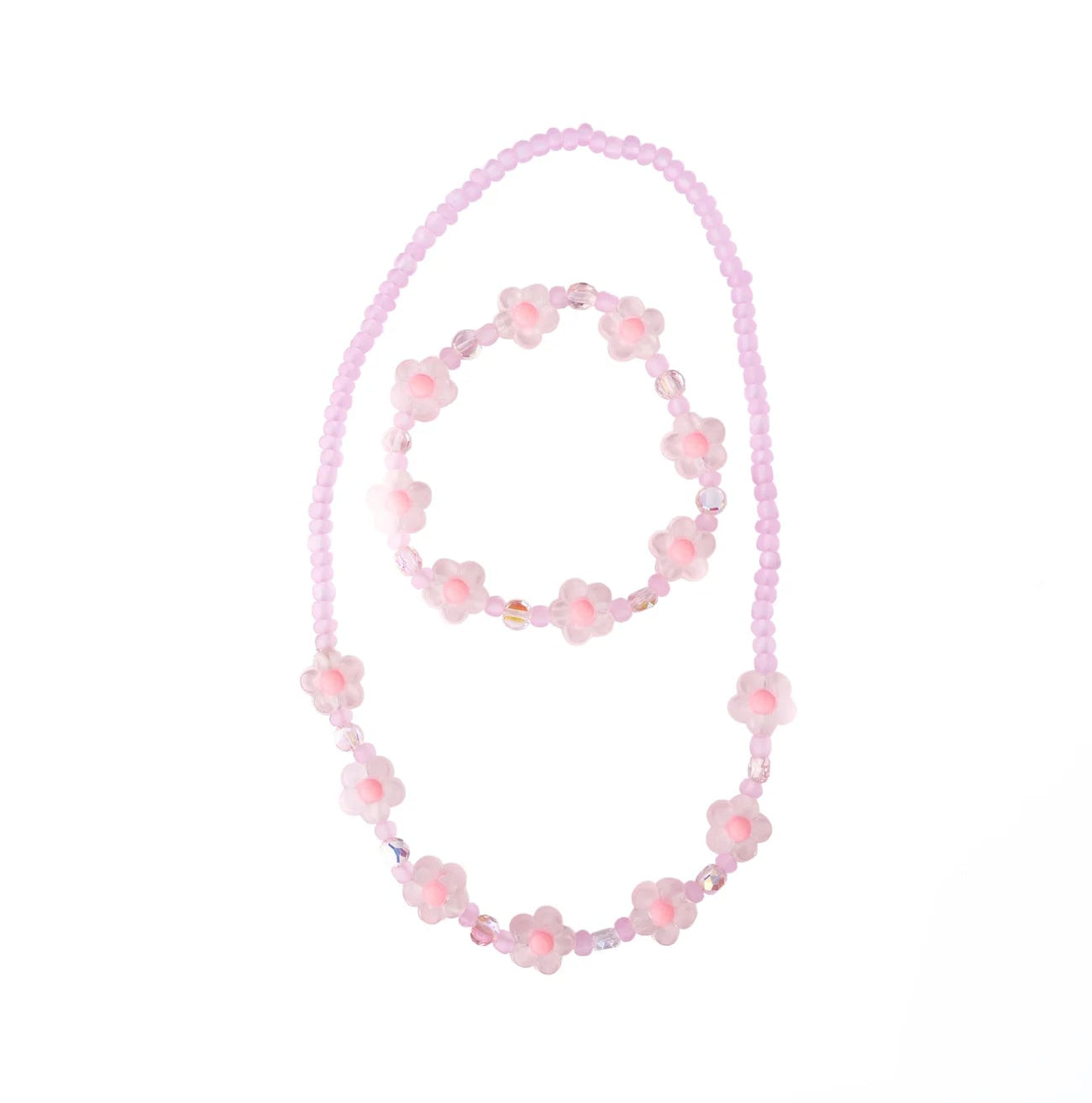 Great Pretenders Pink Crystal Blooms Necklace and Bracelet Set