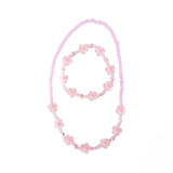 Great Pretenders Pink Crystal Blooms Necklace and Bracelet Set