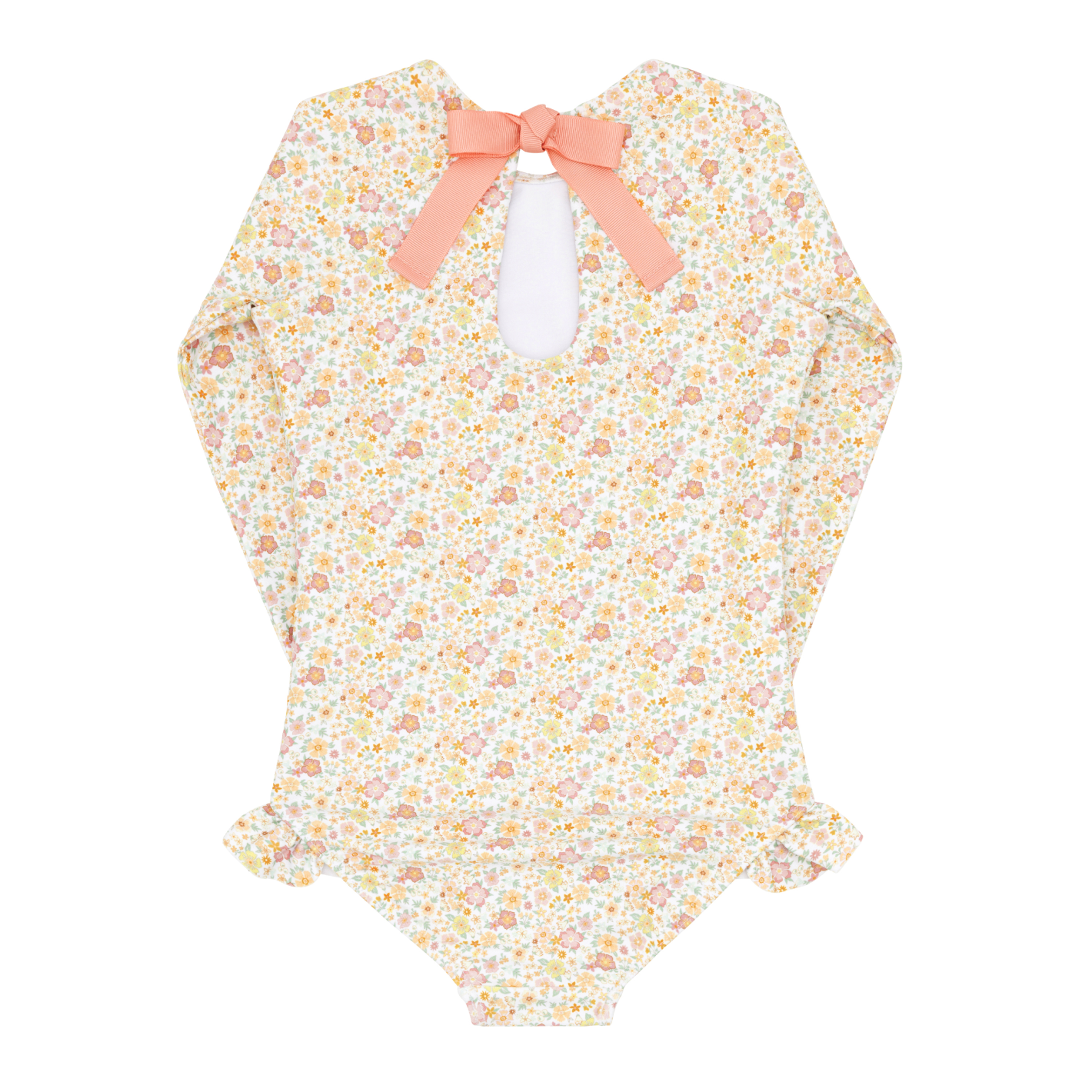 Minnow Girls Marigold Floral Rashguard One Piece