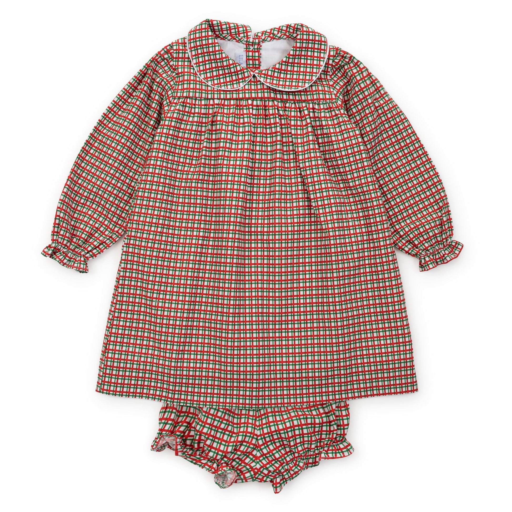 Lila and Hayes Grace Girls' Woven Dress - Holiday Plaid