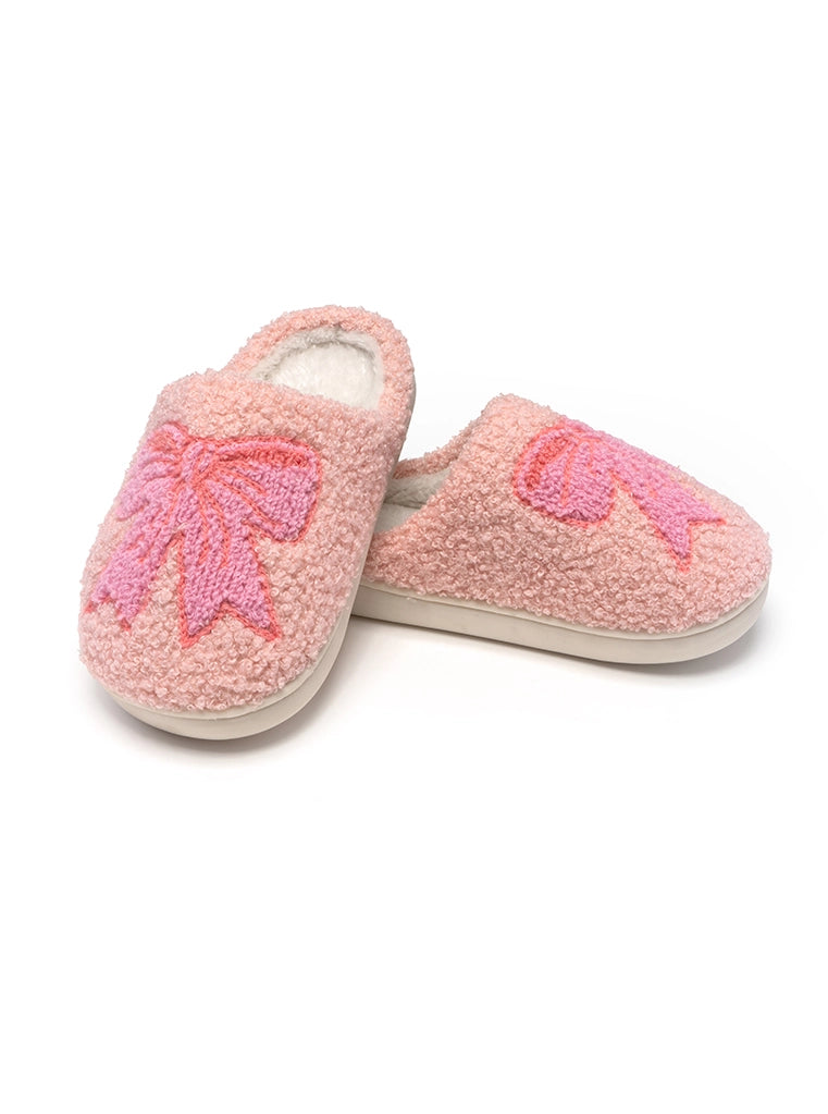 Pink Bows Girl's Slippers