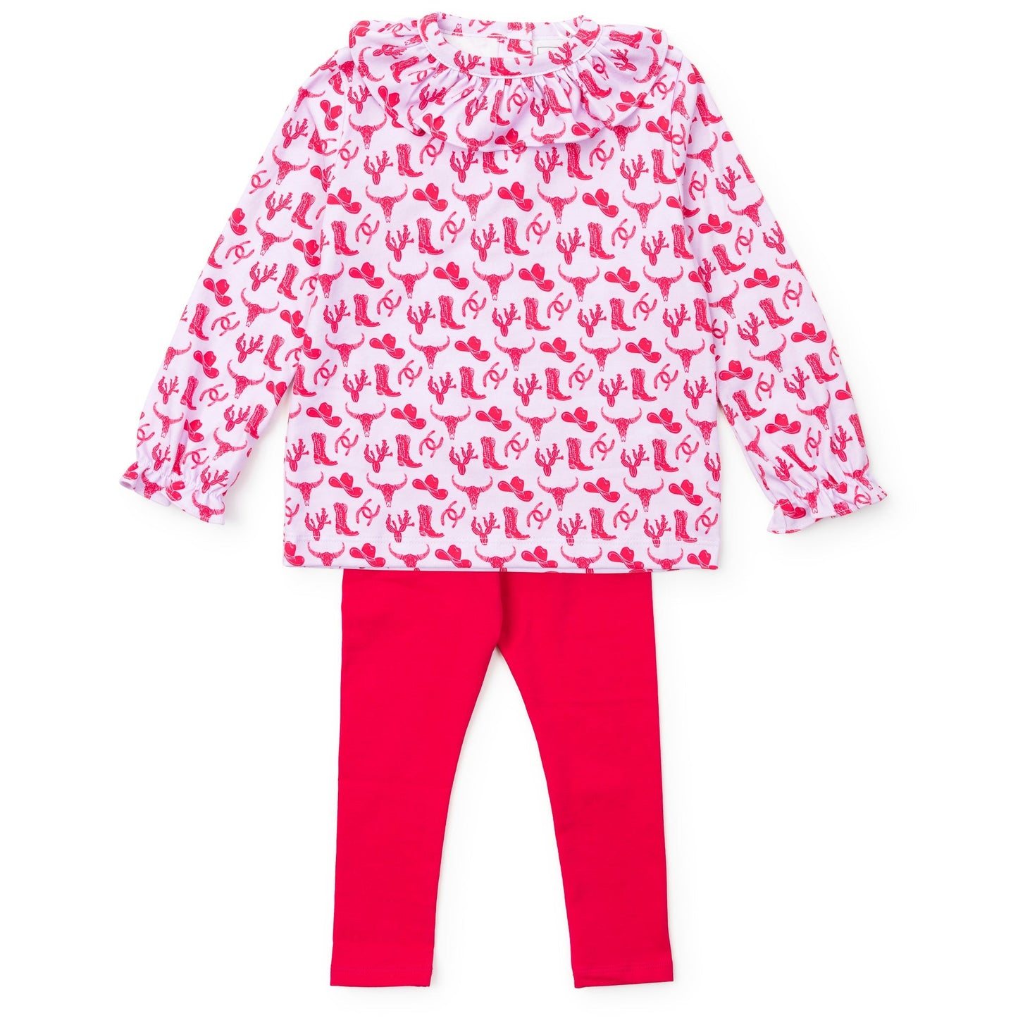 Lila and Hayes Lulu Girls' Legging Set - Wild West Pink